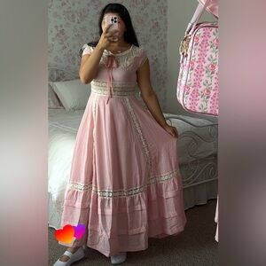 Vintage Pink Lace Dress